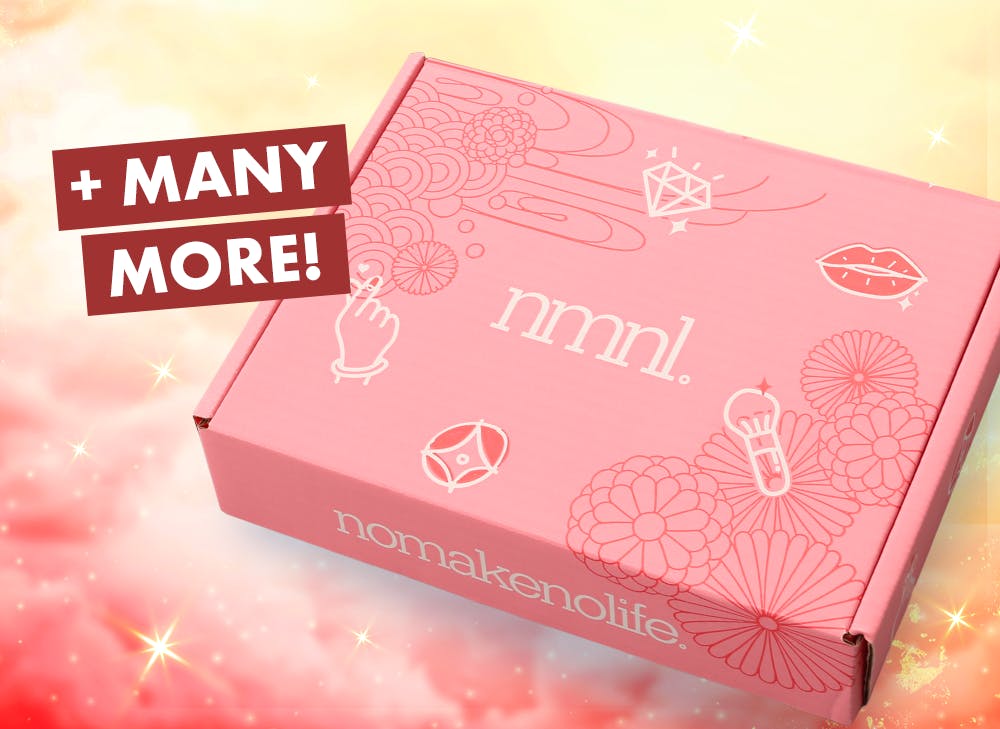 nmnl item reveals makeup items next to the nomakenolife Golden Hour Refresh box.
