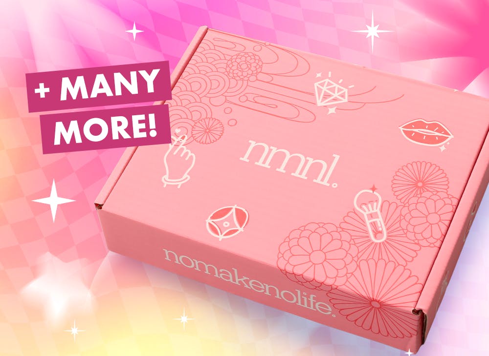 nmnl item reveals makeup items next to the nomakenolife Kawaii Color Pop box.