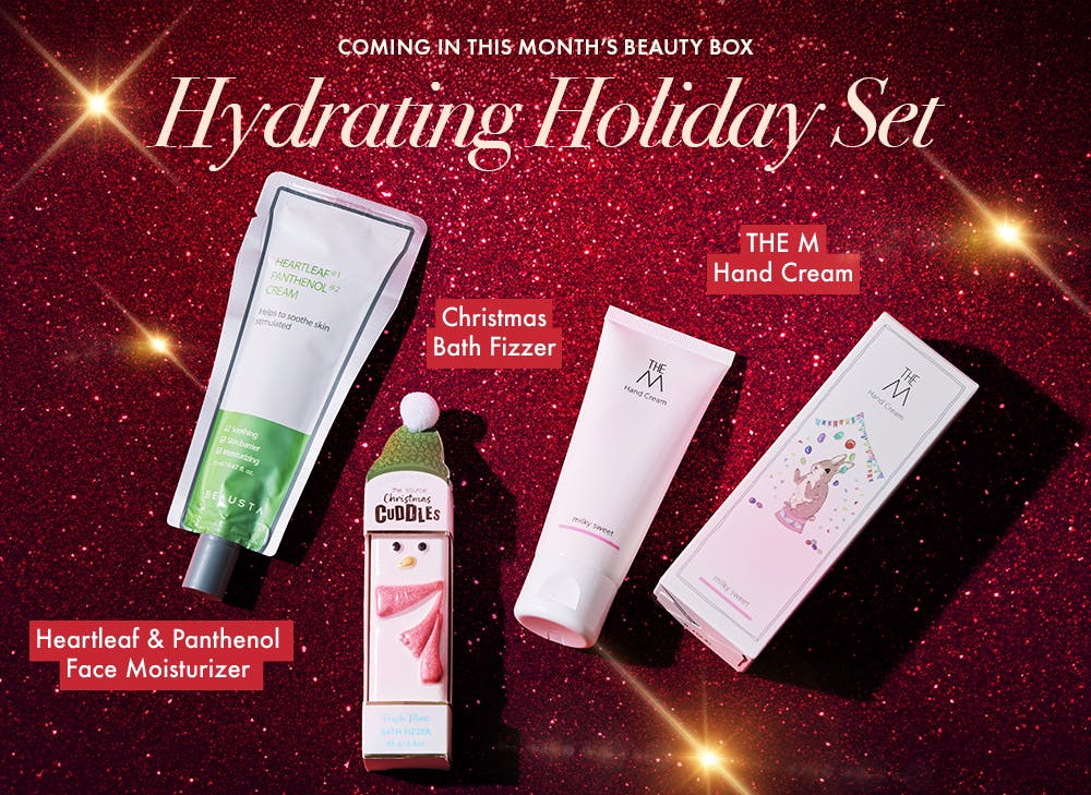 nmnl item reveals makeup items next to the nomakenolife Holiday Beauty Bliss box.