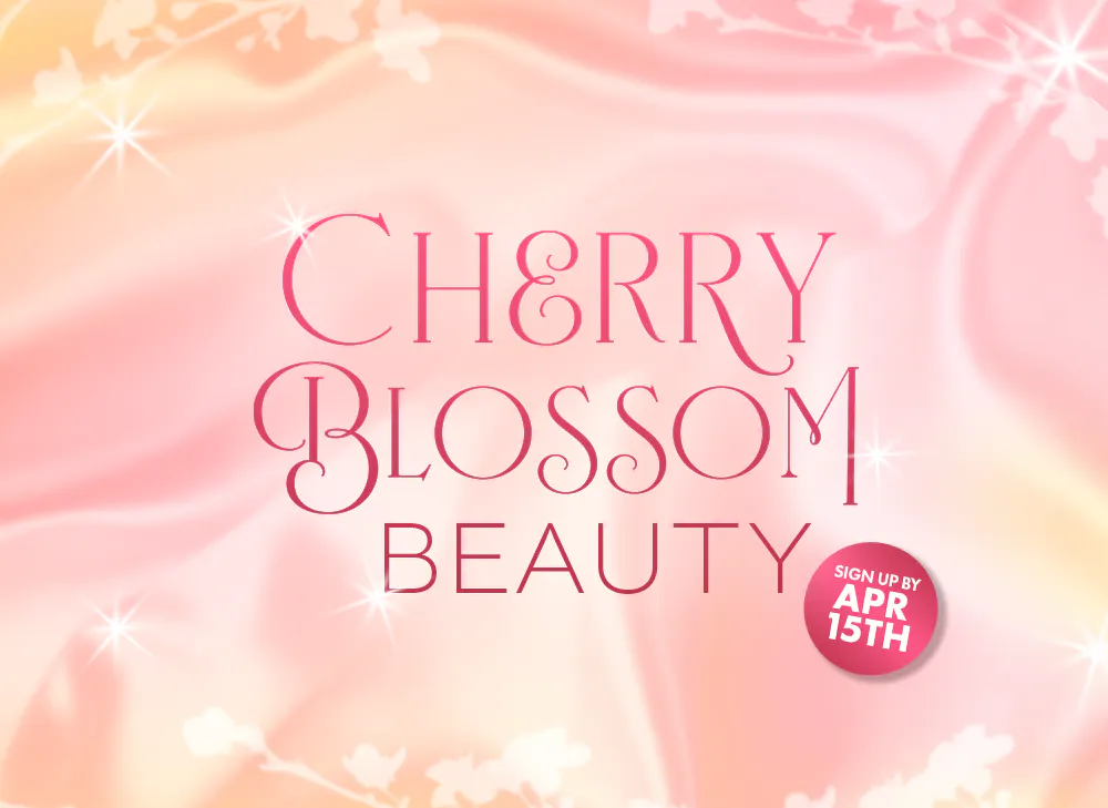 nmnl item reveals makeup items next to the nomakenolife Cherry Blossom Beauty box.