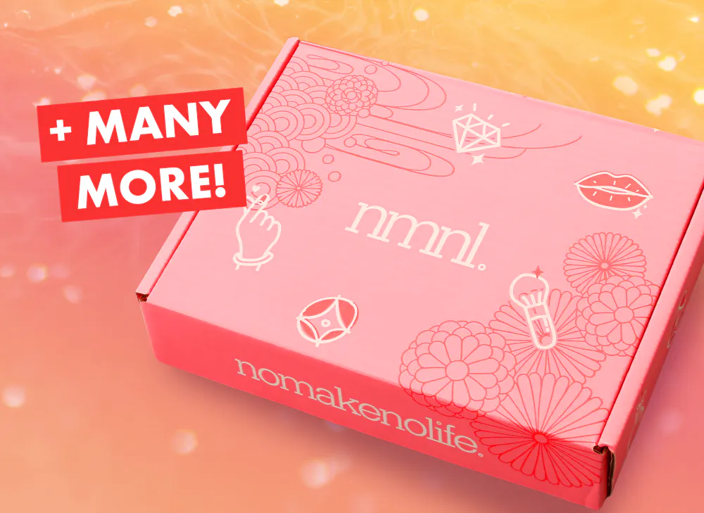 nmnl item reveal makeup items next to the nomakenolife makeup Tropical Summer Glow beauty box!