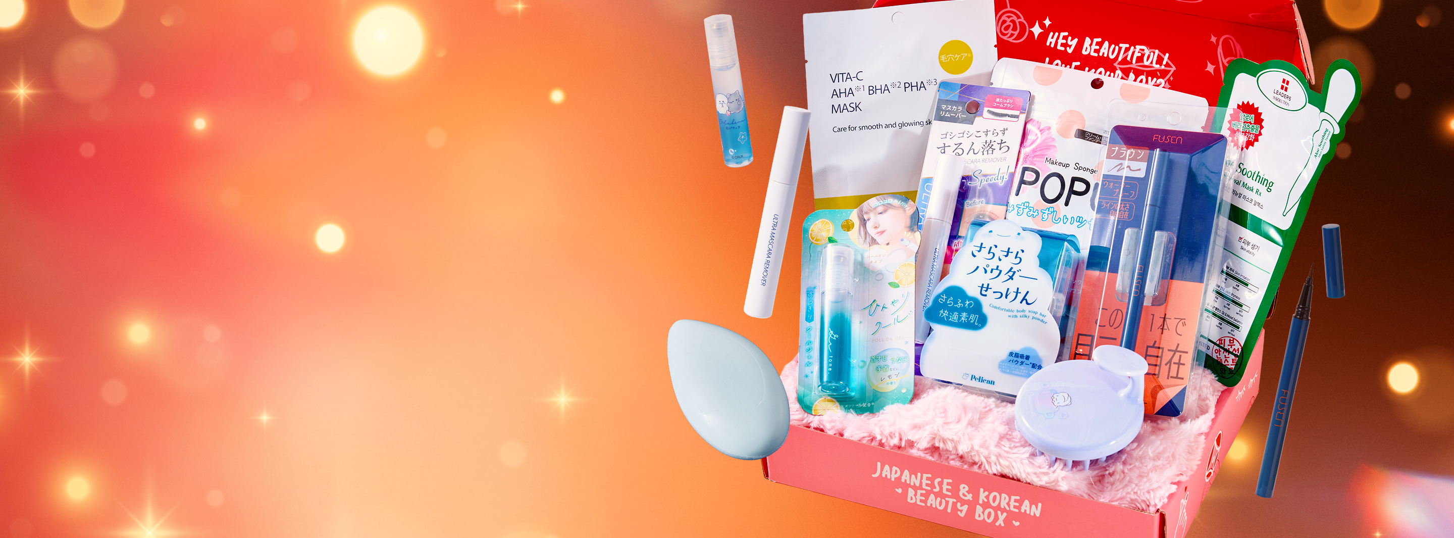 nmnl item reveal makeup items next to the nomakenolife makeup Golden Hour Refresh beauty box!