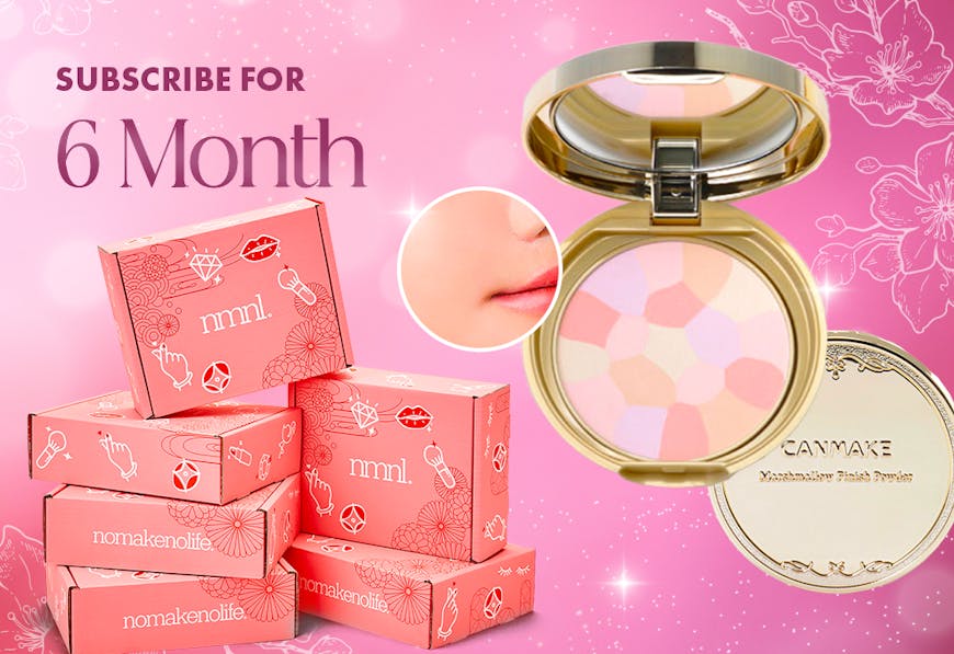 nmnl 12 months subscription use the code SAKURAGLOW to receive FREE CANMAKE Sakura Tulle Marshmallow Finish Powder 