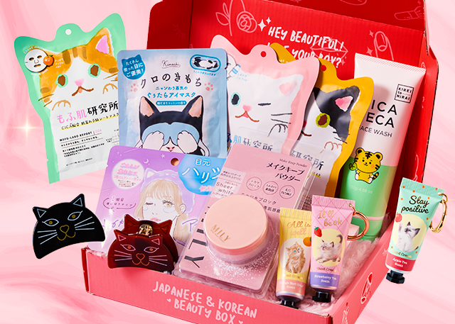 nmnl item reveal makeup items next to the nomakenolife makeup Neko Beauty Rituals beauty box!