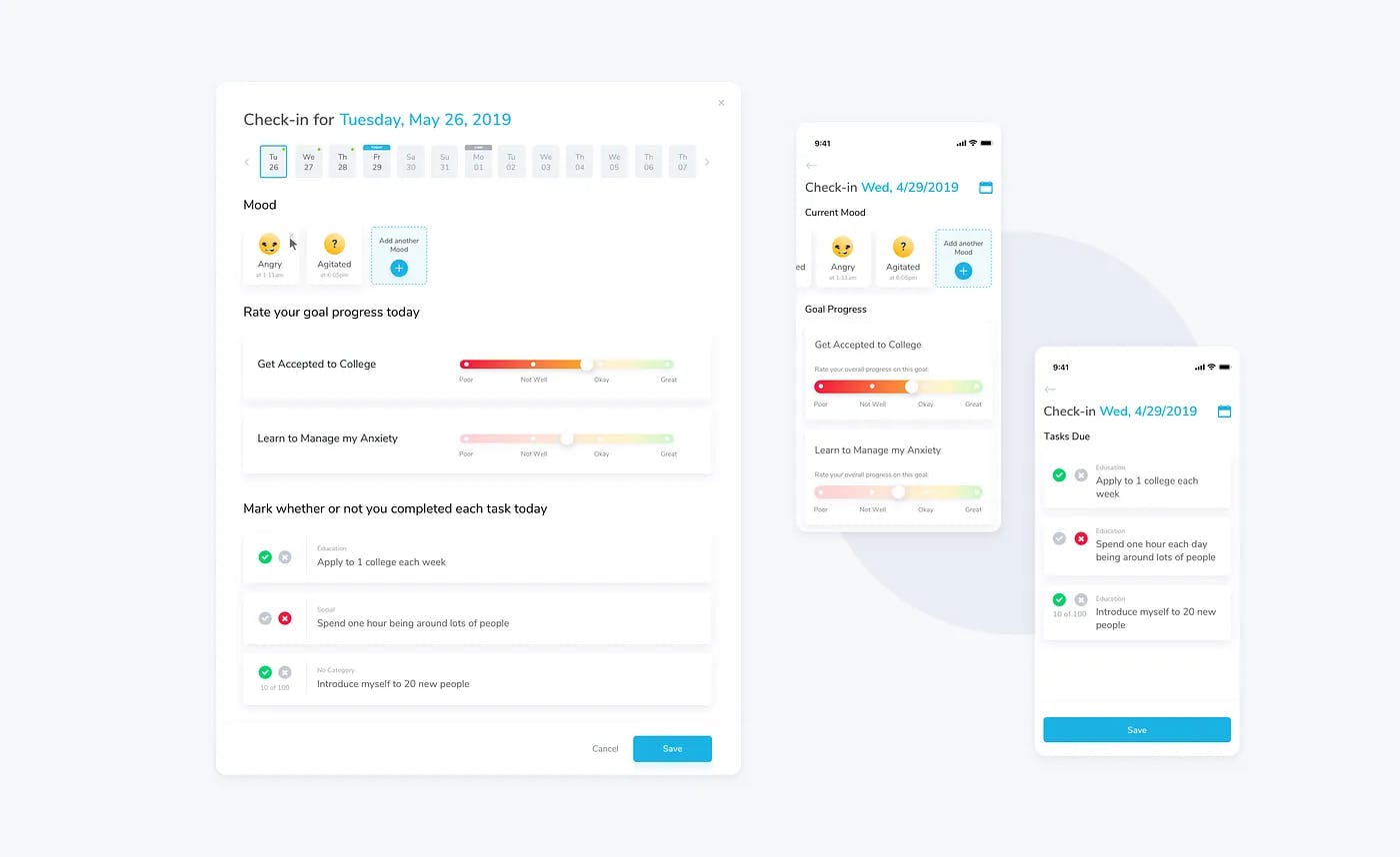 Check-in flow design.