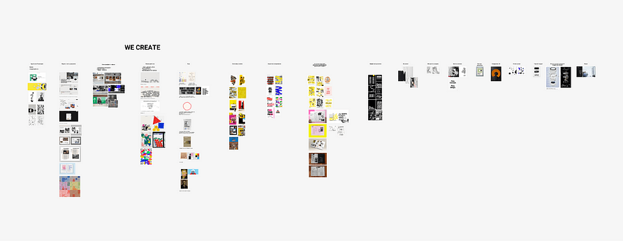 Design agency website mood board.