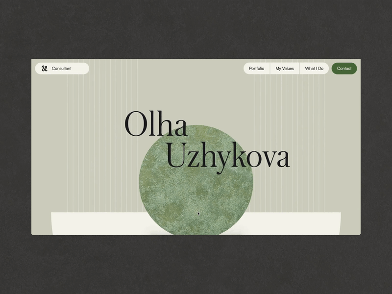 Olha Uzhykova’s Portfolio Website