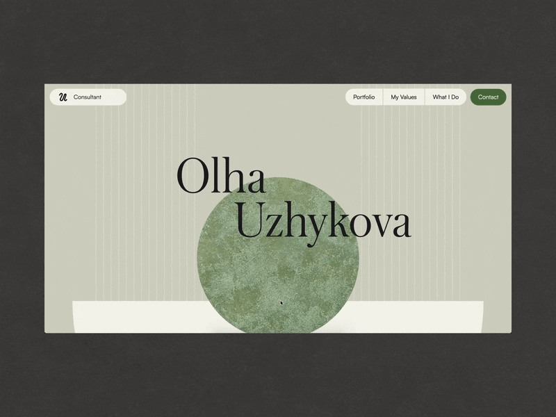 Olha Uzhykova’s Portfolio Website