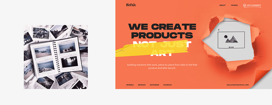 Ideas for design website. 3. Album of works.