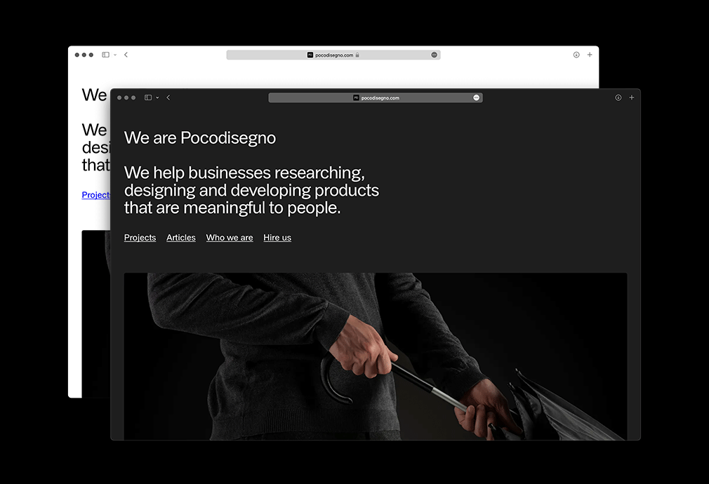 sito web dark mode pocodisegno torino