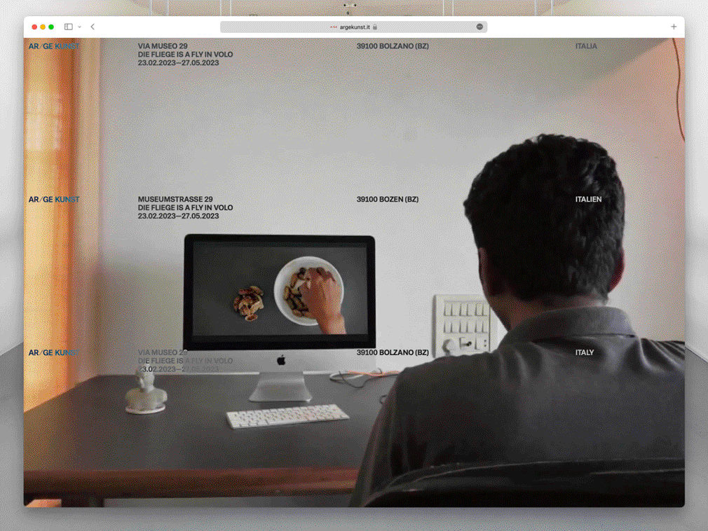 Sviluppo web galleria Ar/Ge Kunst Bolzano homepage