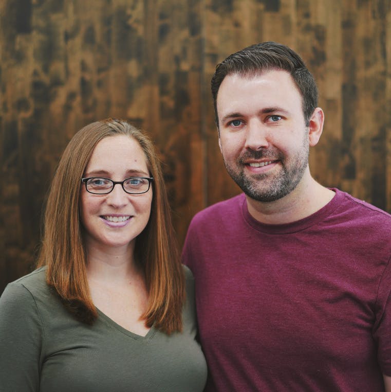 Portrait of Kyle and Holly Wyne.