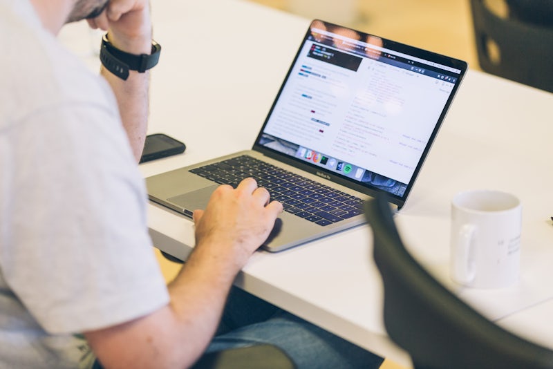 A person working on a laptop