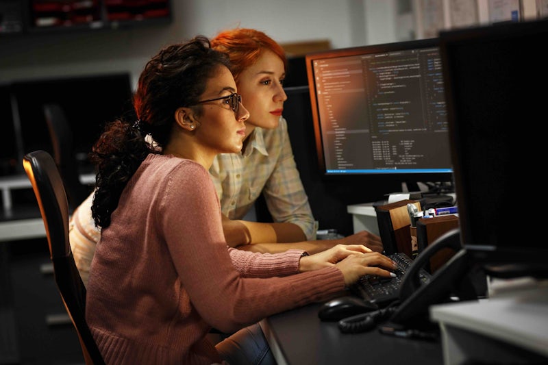 Two female programmers