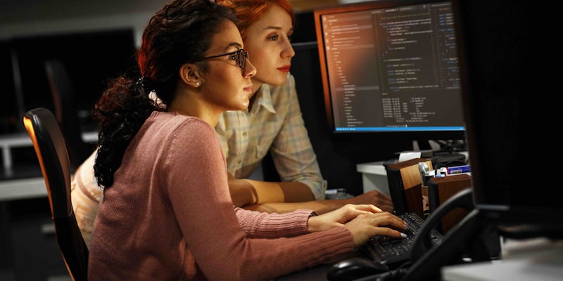 Two female programmers