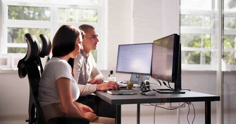 Pair programmers in the office