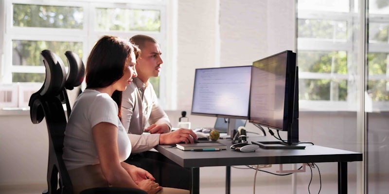 Pair programmers in the office
