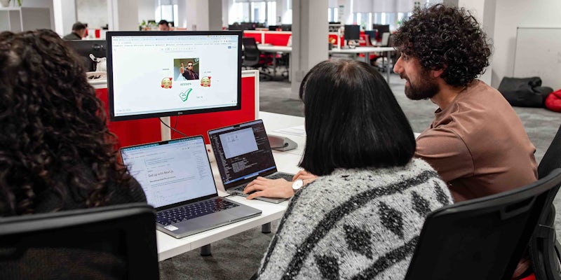 Group of people learning to code at Northcoders