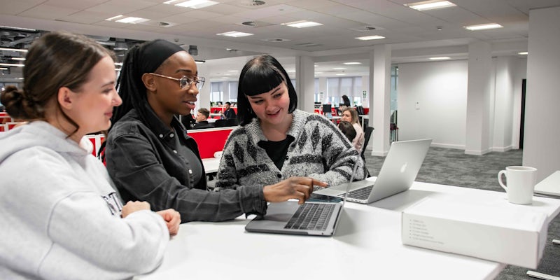 Three developers working together