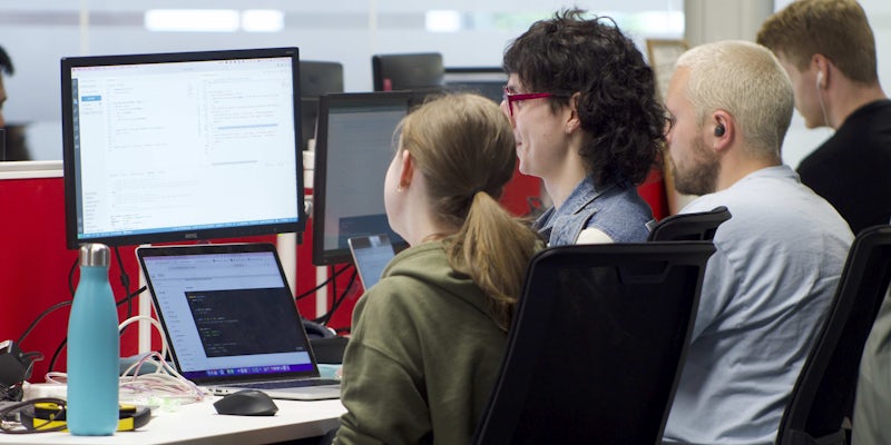 Pair programming in Manchester office