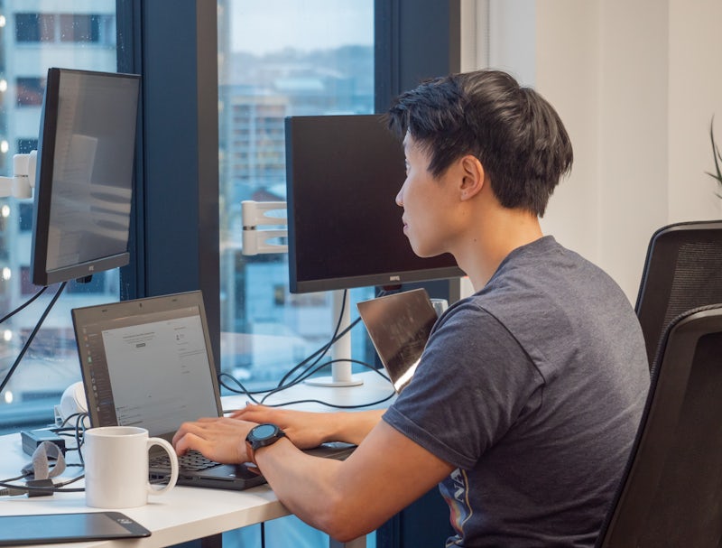 Person working on a computer