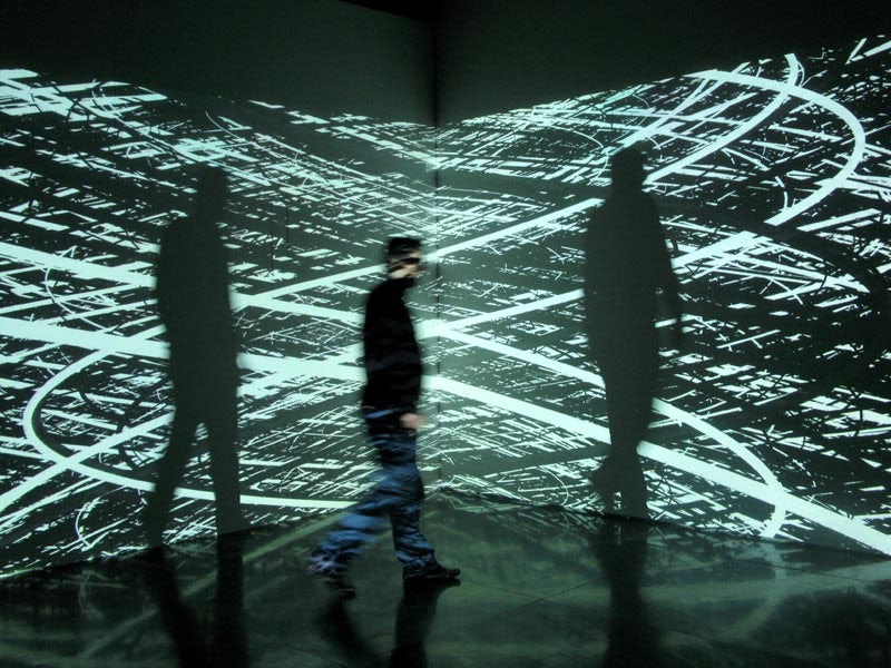 Generative art: Installation view of Irrational Geometrics 2008 by Pascal Dombis