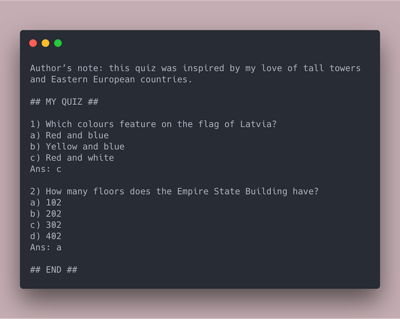 How Do You Make a Command Line Quiz Generator?
