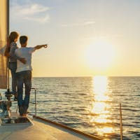 couple staying on edge of bow