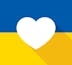 Ukraine flag and heart.