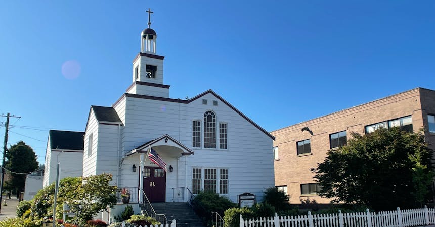 Our little white church building