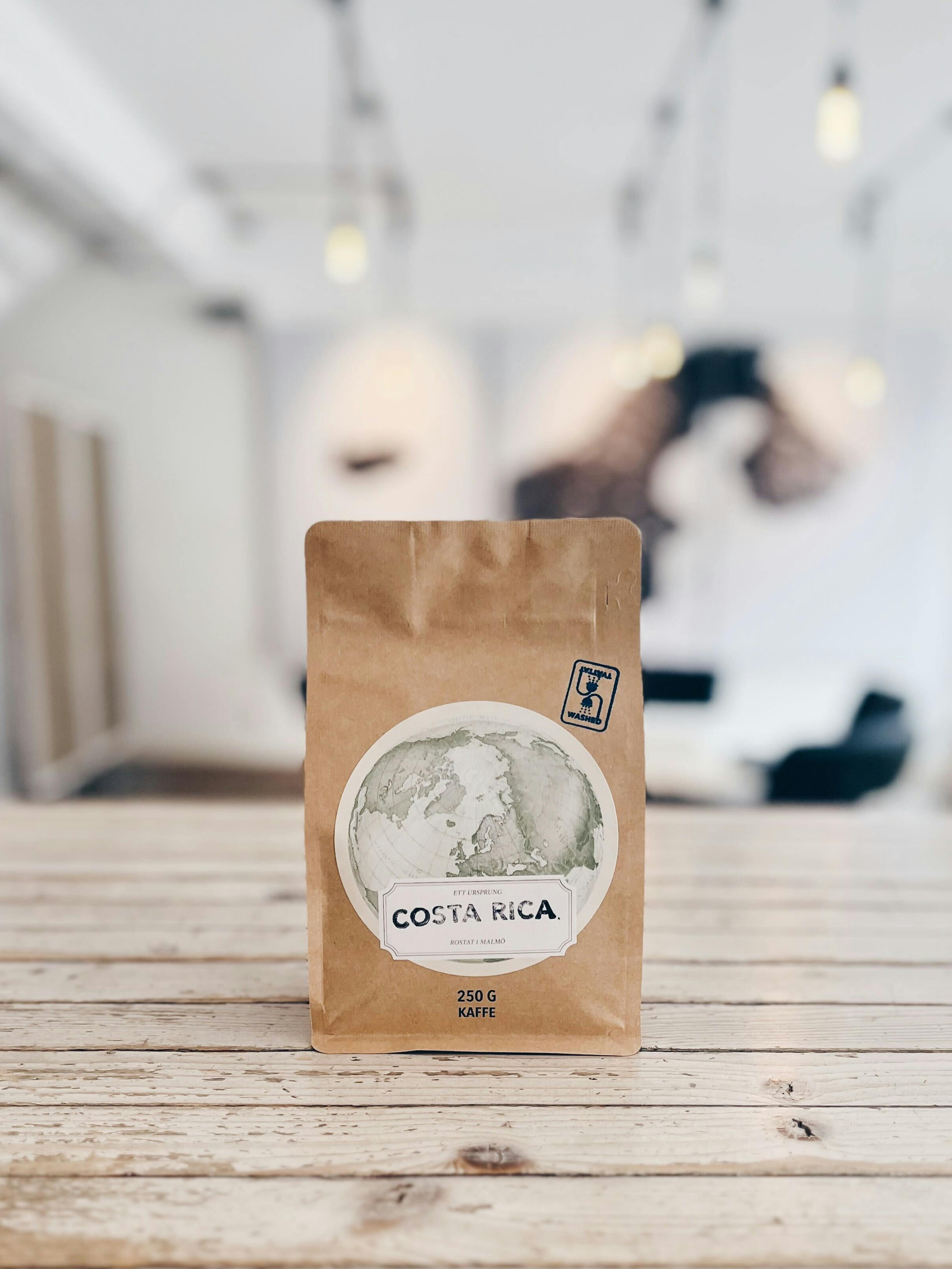 Bag of speciality coffee from Solde roastery on a counter