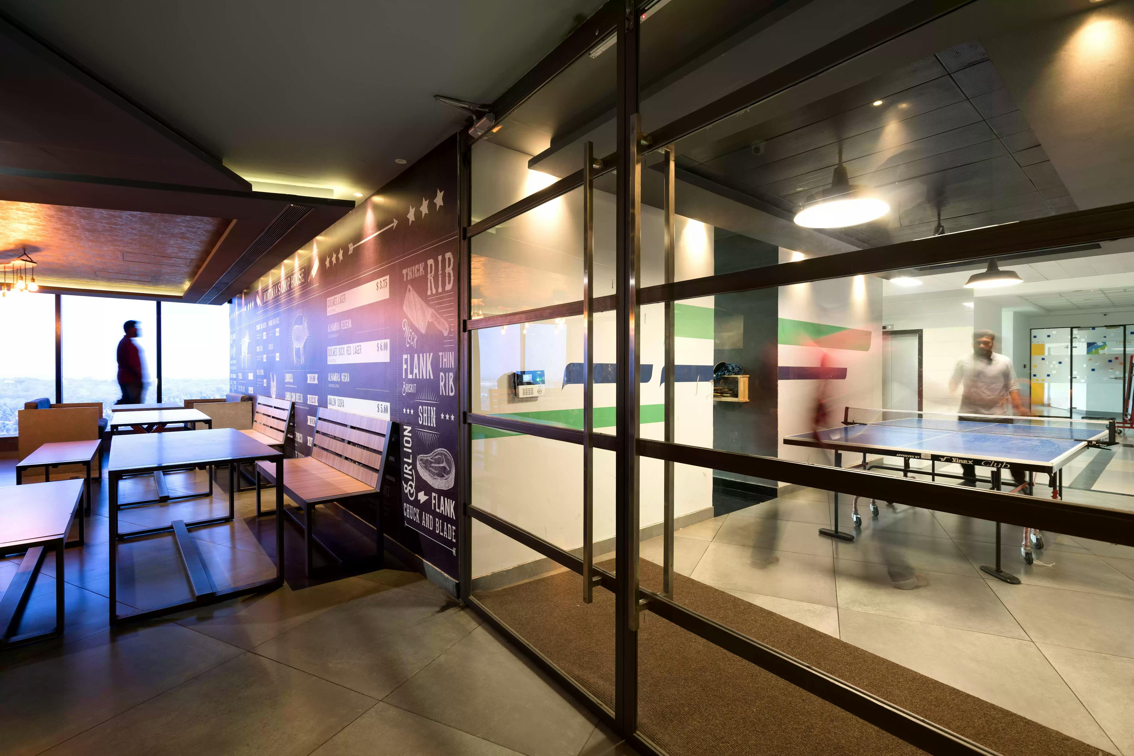 Dynamic game room for stress relief and team bonding