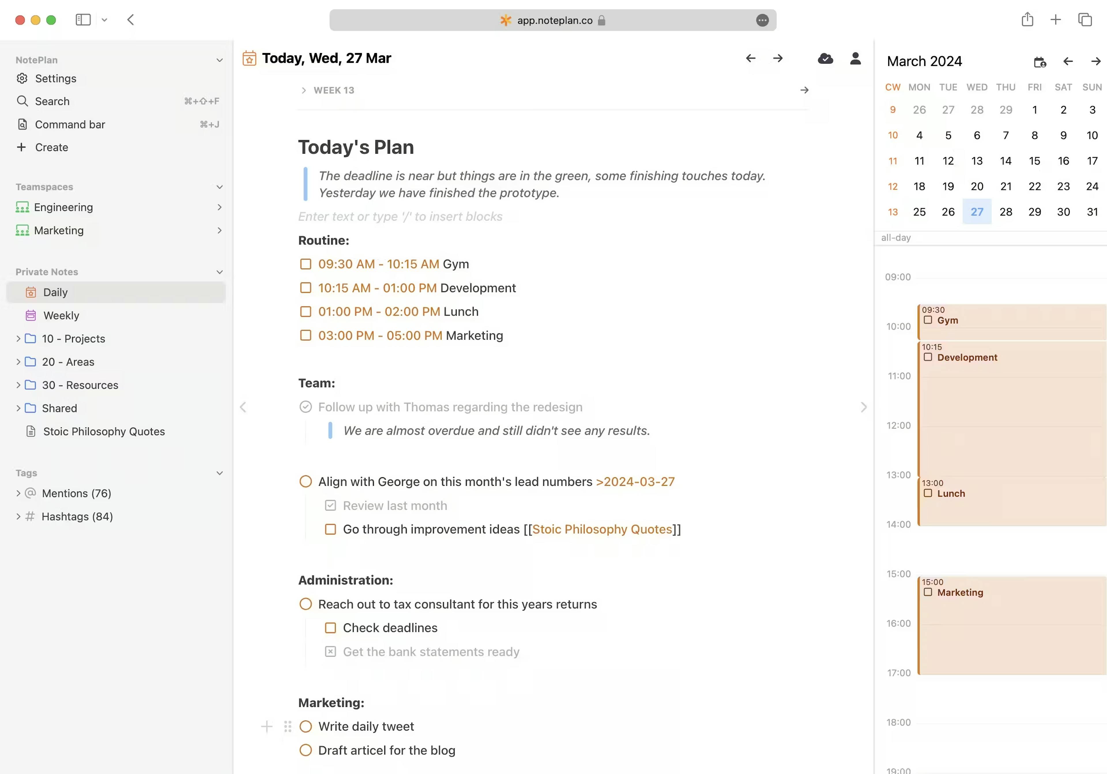 NotePlan Dashboard 4