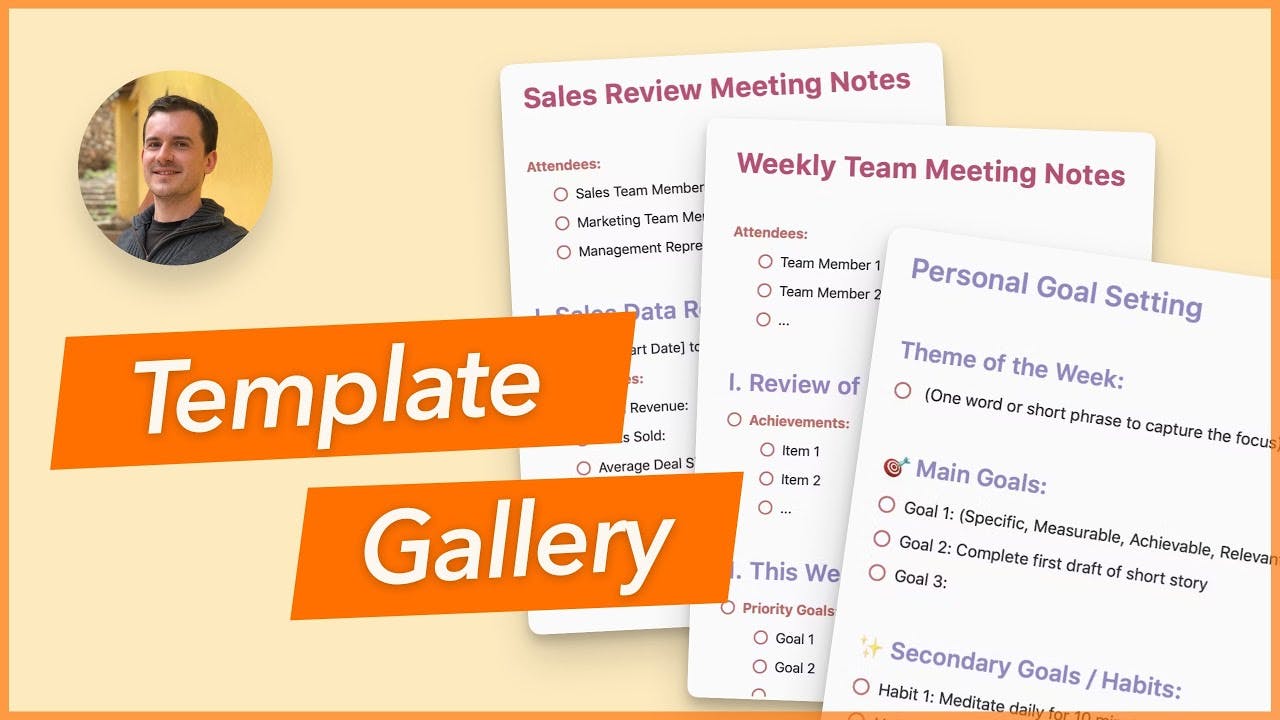 Thumbnail for NotePlan's new Template Gallery video
