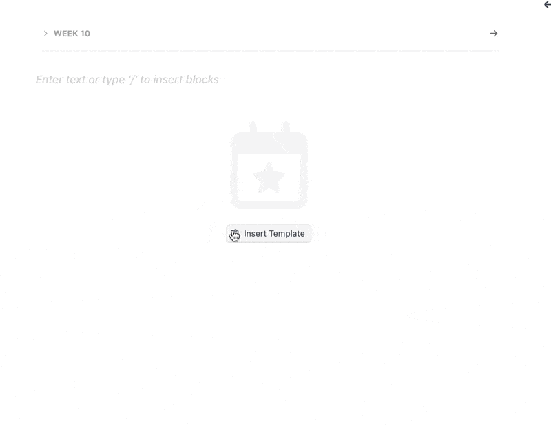 insert template button