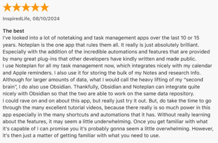 NotePlan user review