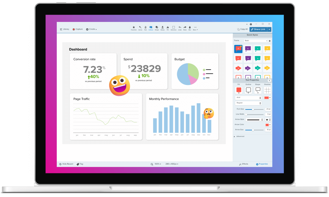 Snagit dashboard