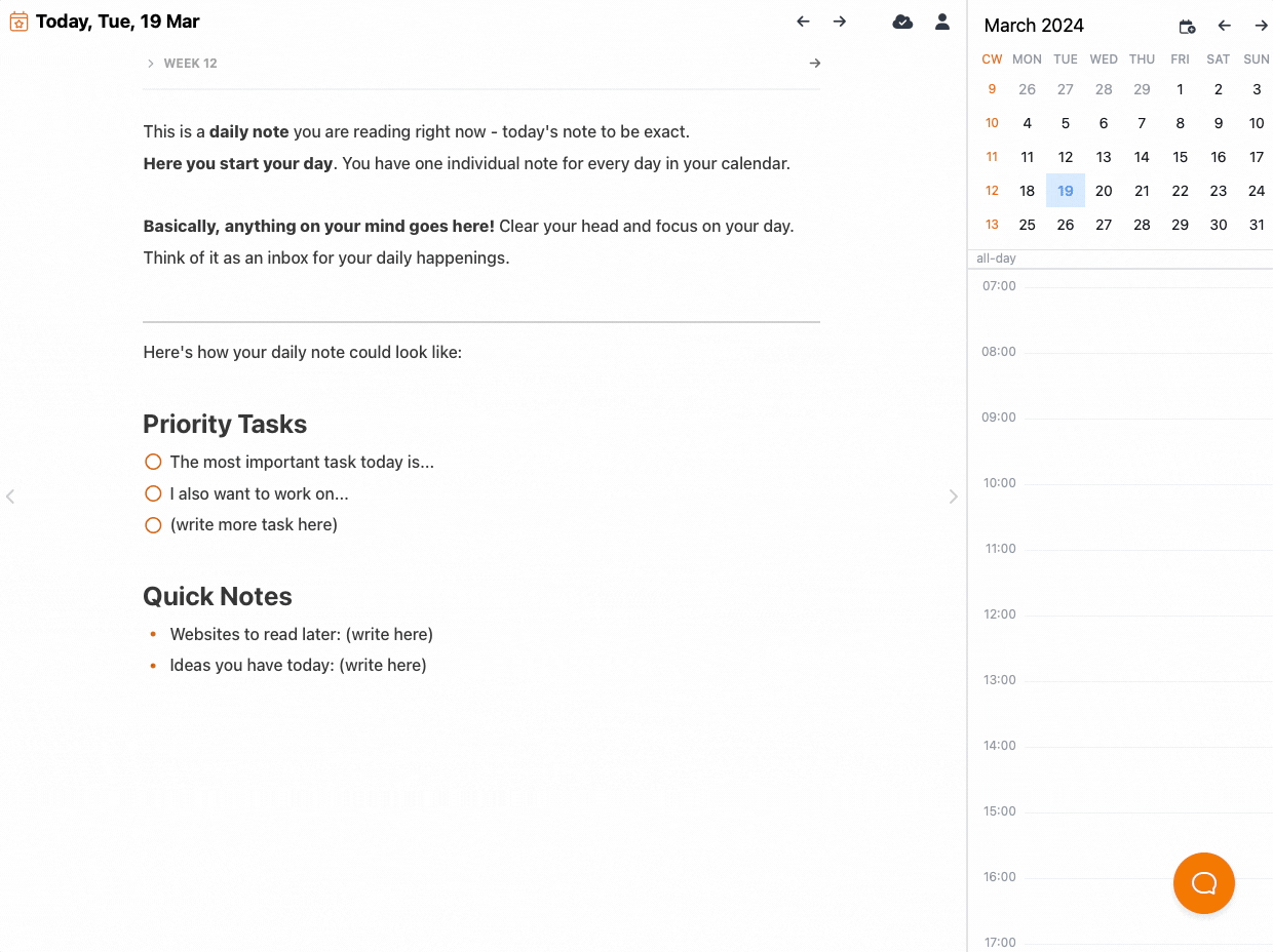 Image showcasing Time Blocking in NotePlan