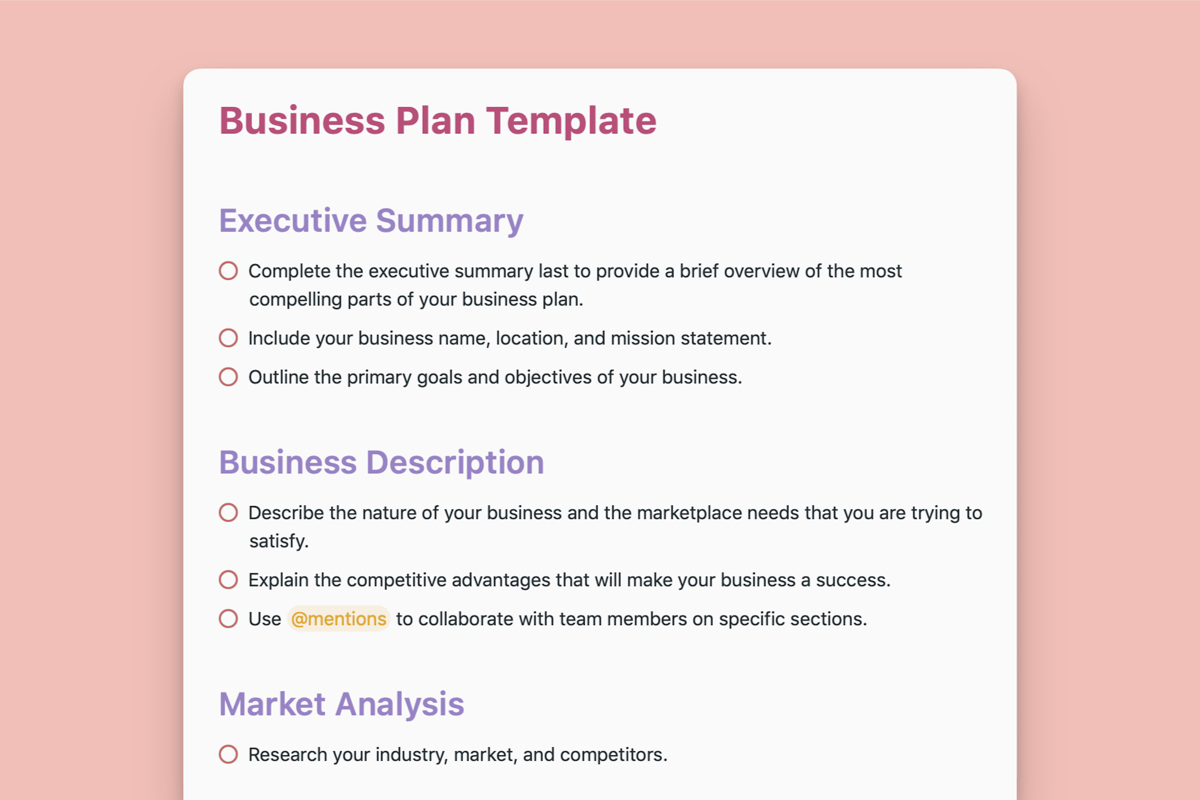 Business Plan Template