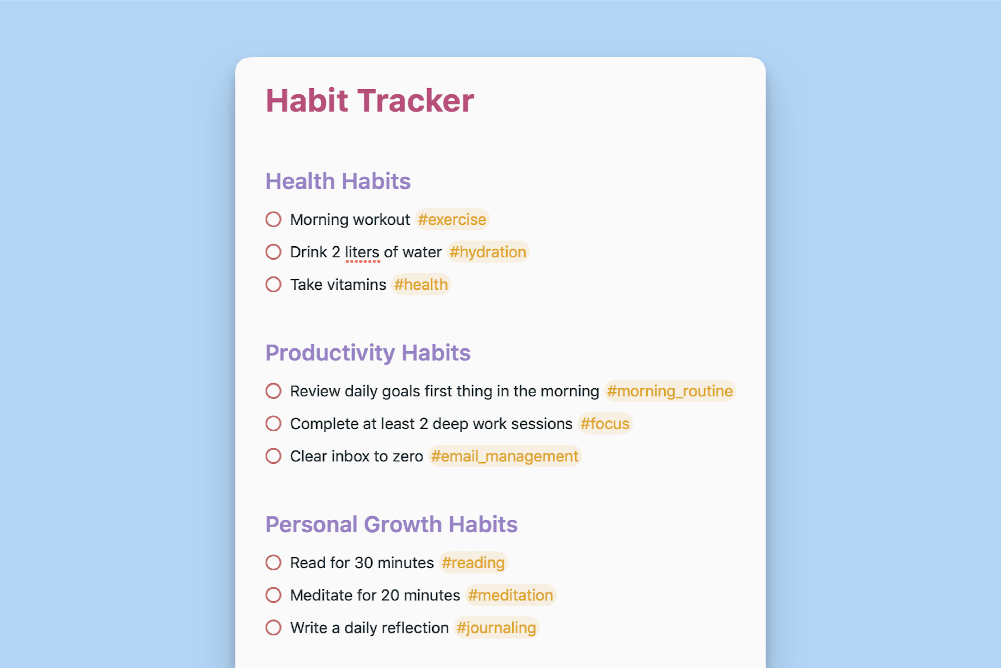 Habit Tracker