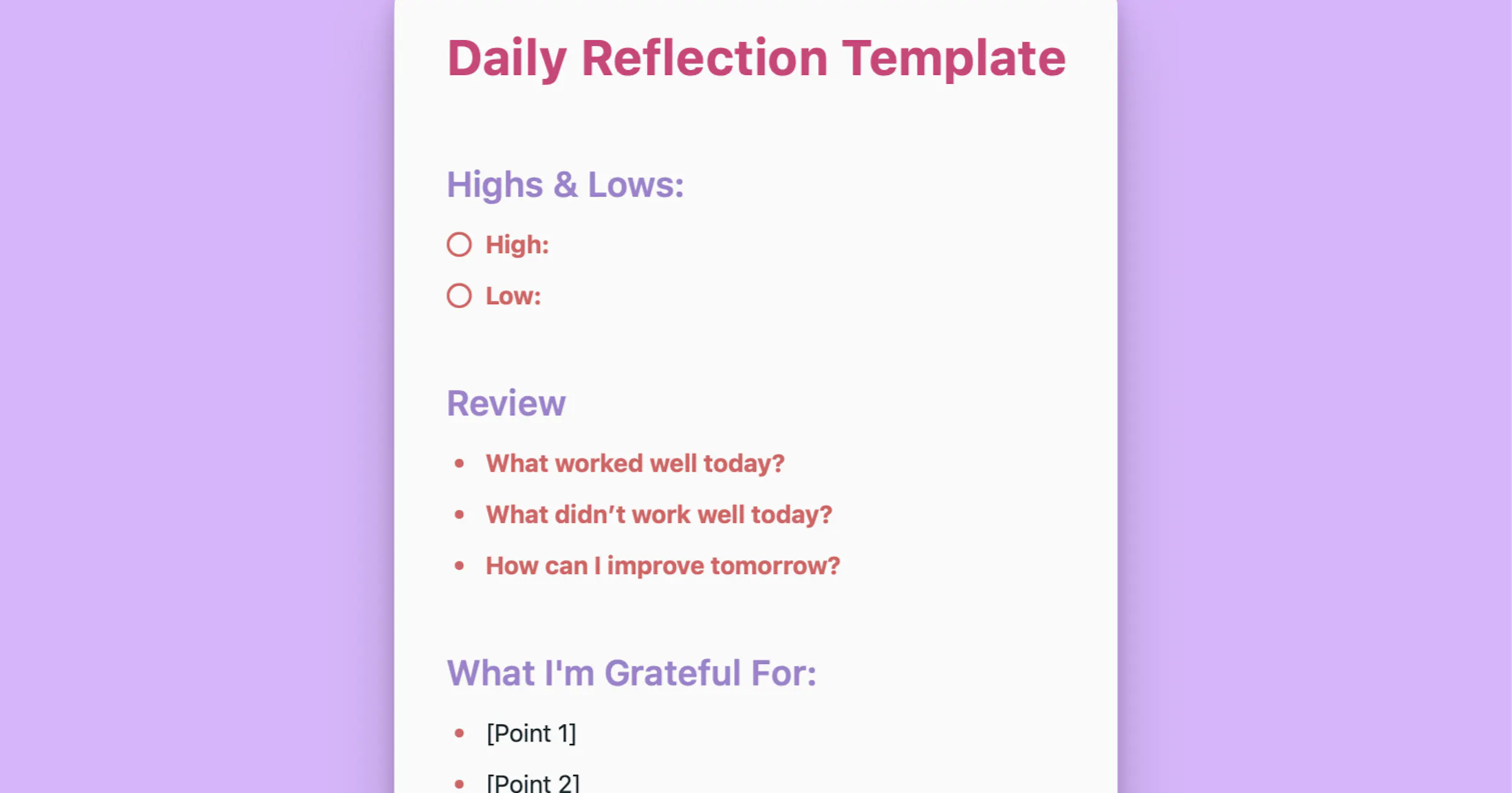 Methodist Daily Reflection Daily Reflection Template