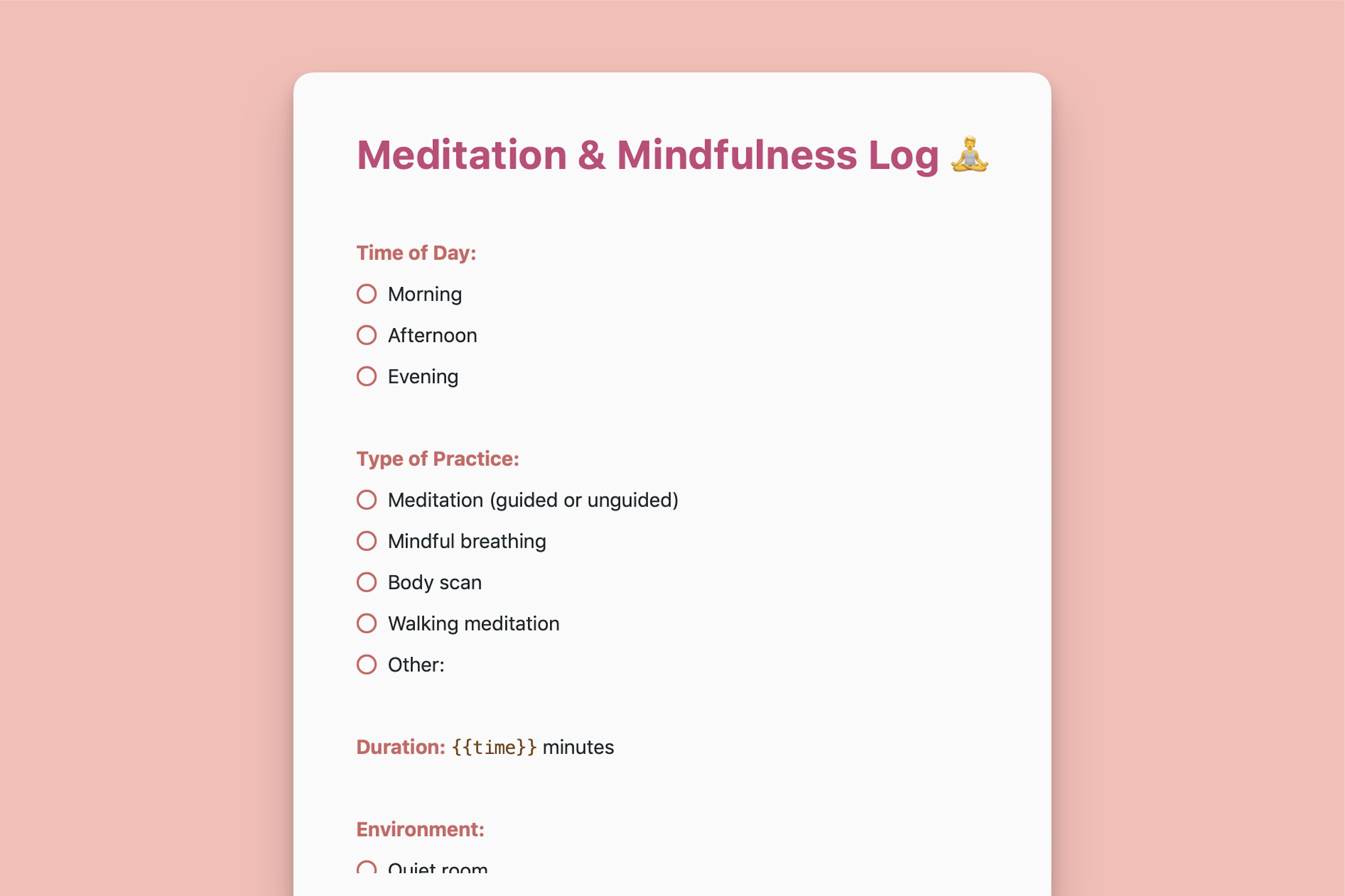 Meditation & Mindfulness