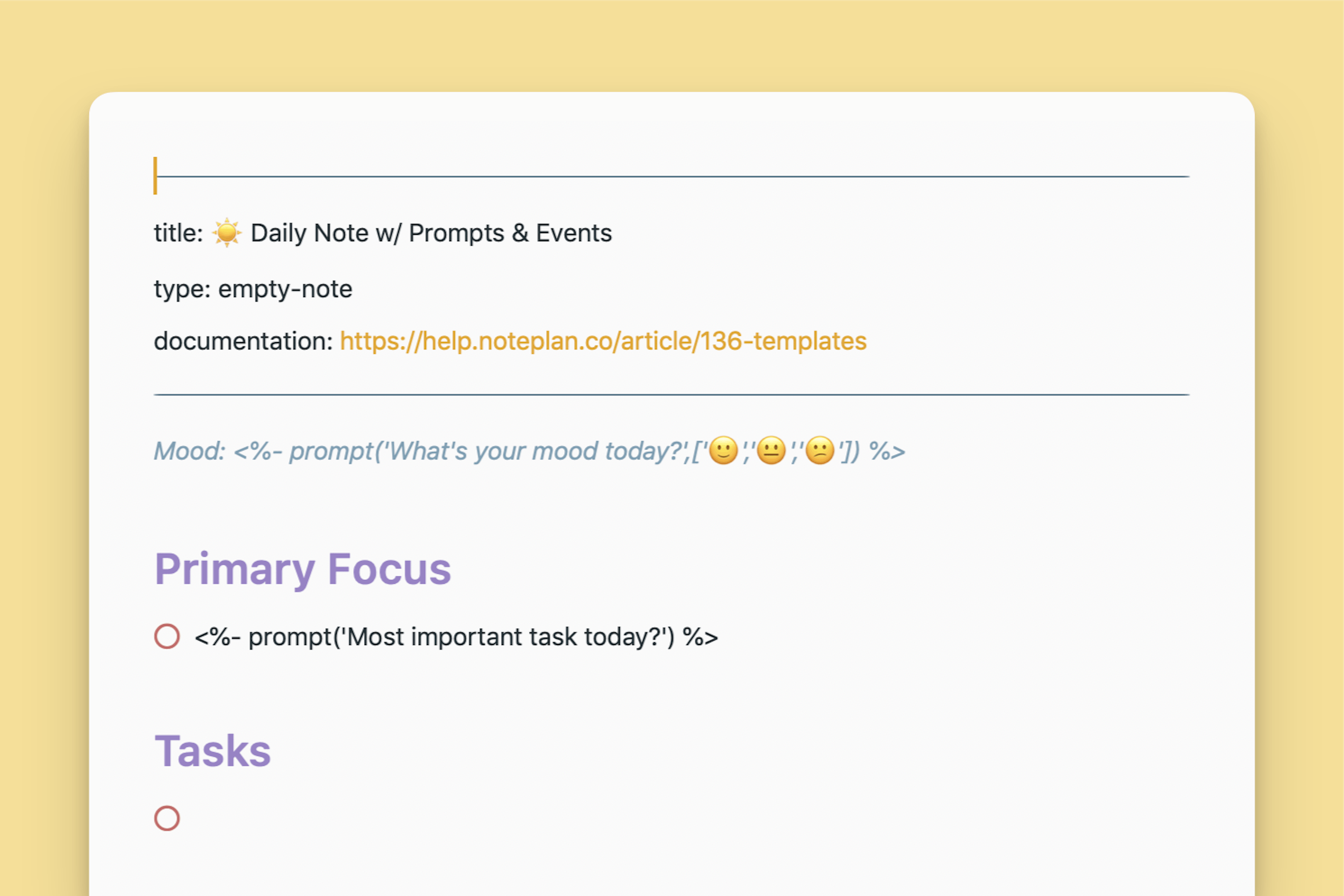 Capacities Daily Note Example NotePlan Templates for Every Purpose