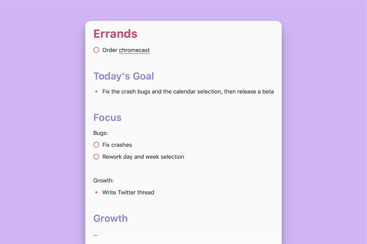 Stay organized with Daily Notes in NotePlan