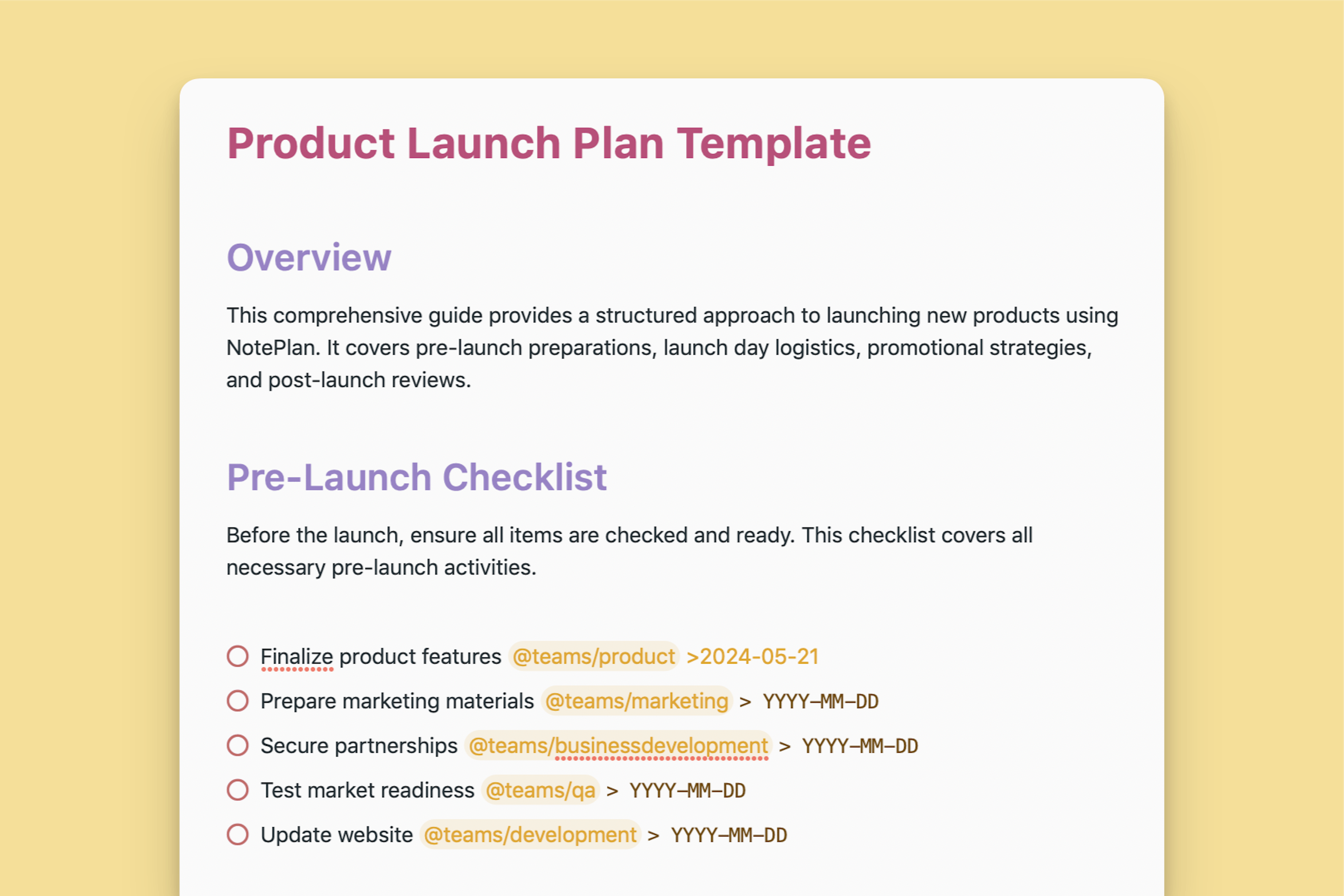 Product Launch Plan