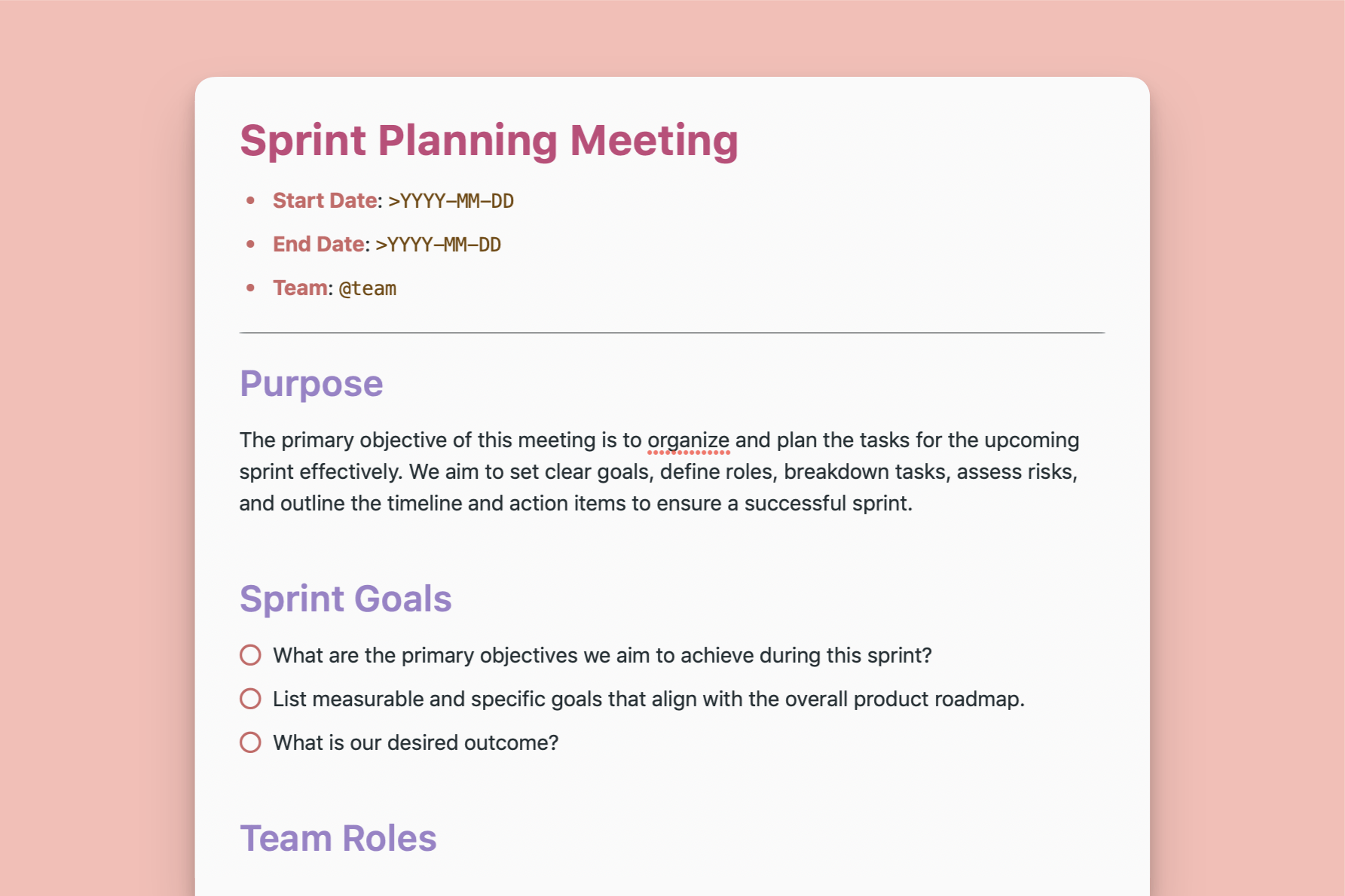 Sprint Planning Meeting