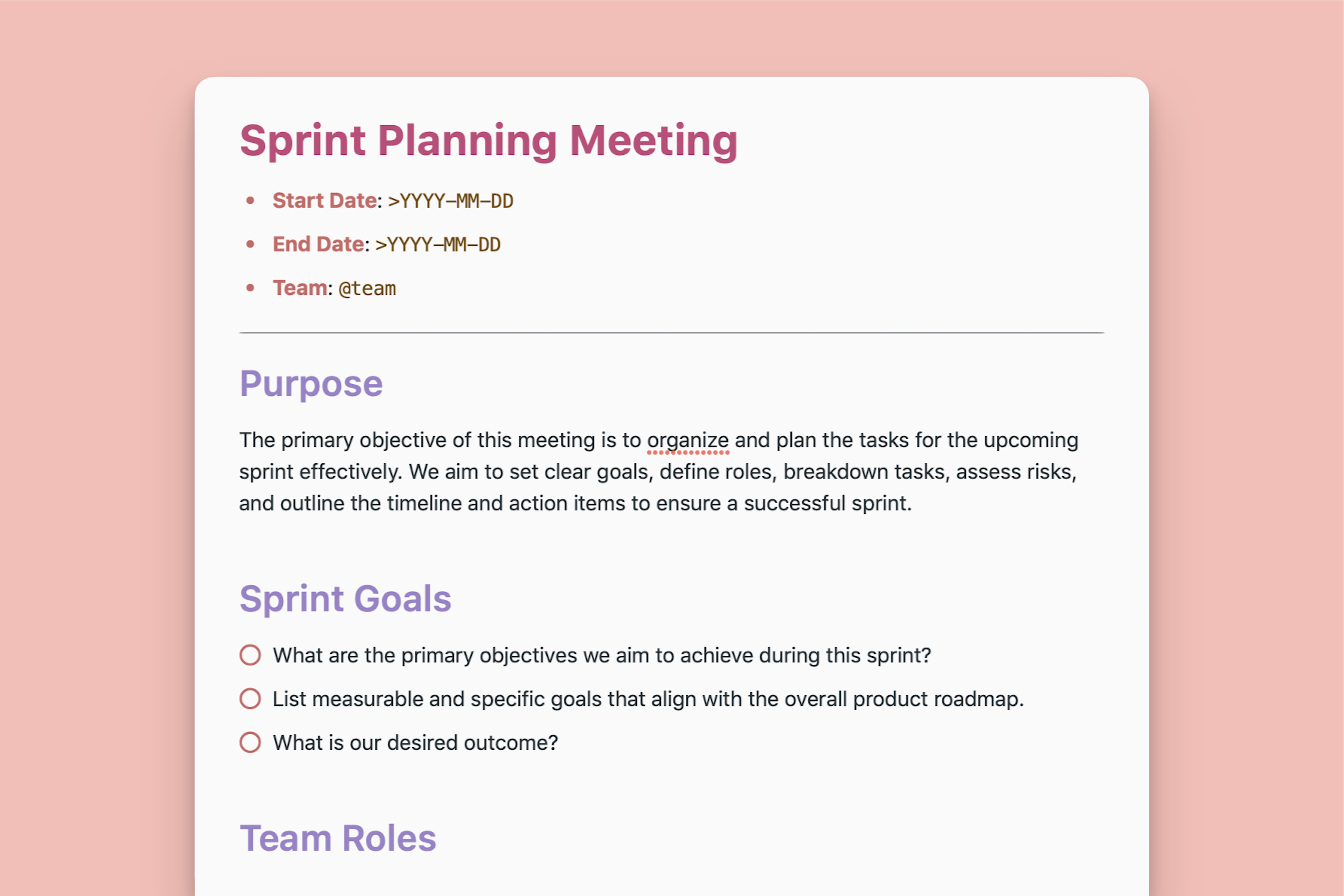 Sprint Planning Meeting