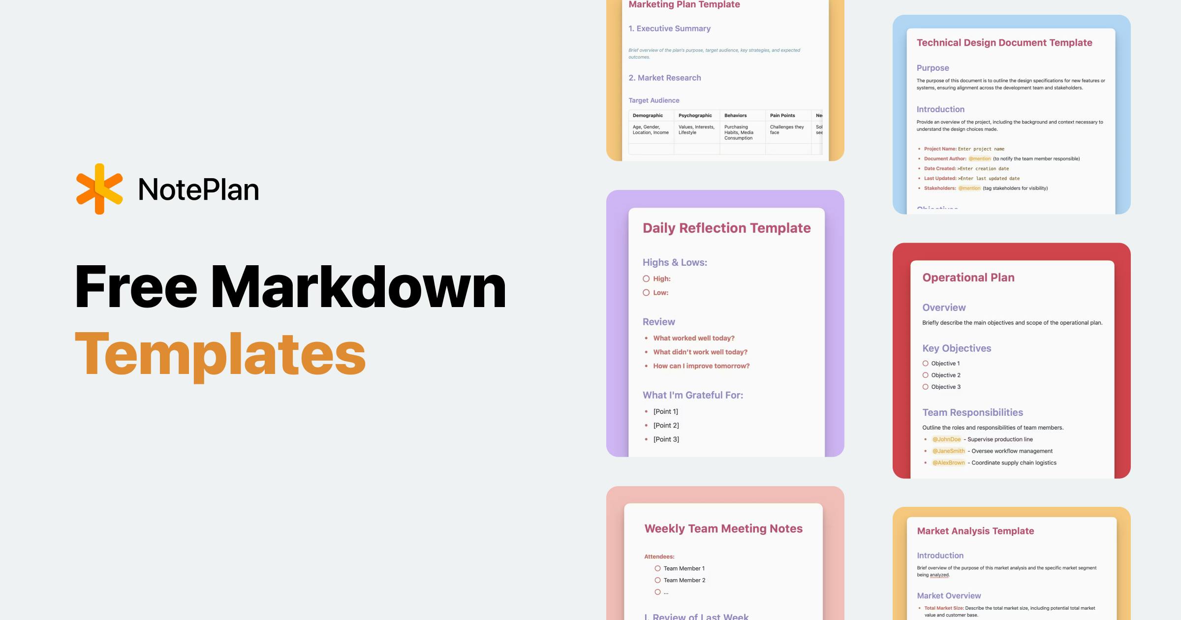 NotePlan Templates for Every Purpose NotePlan Templates for Every Purpose