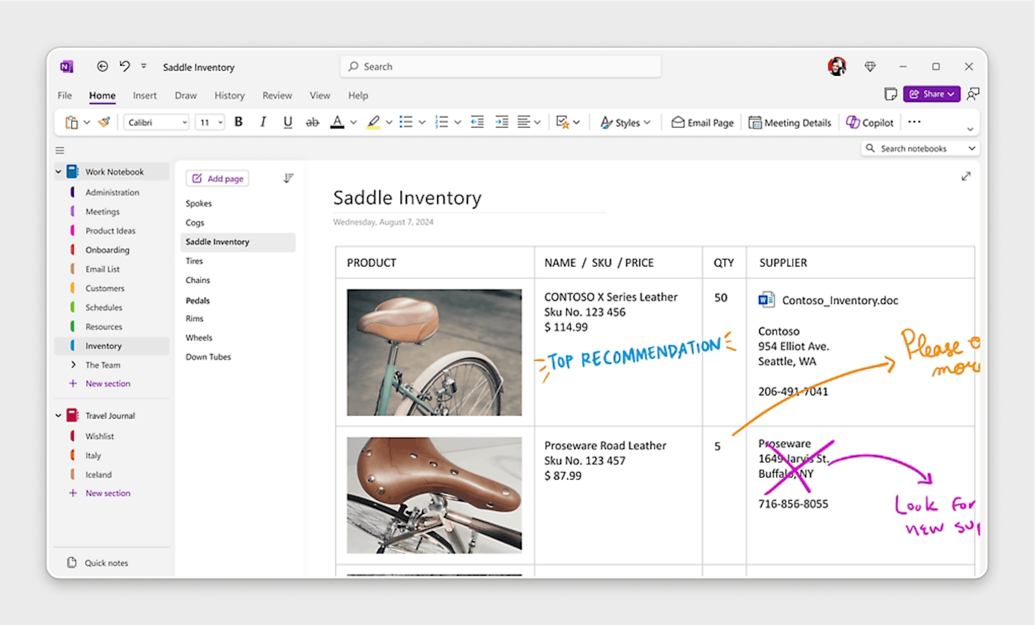 OneNote User Interface