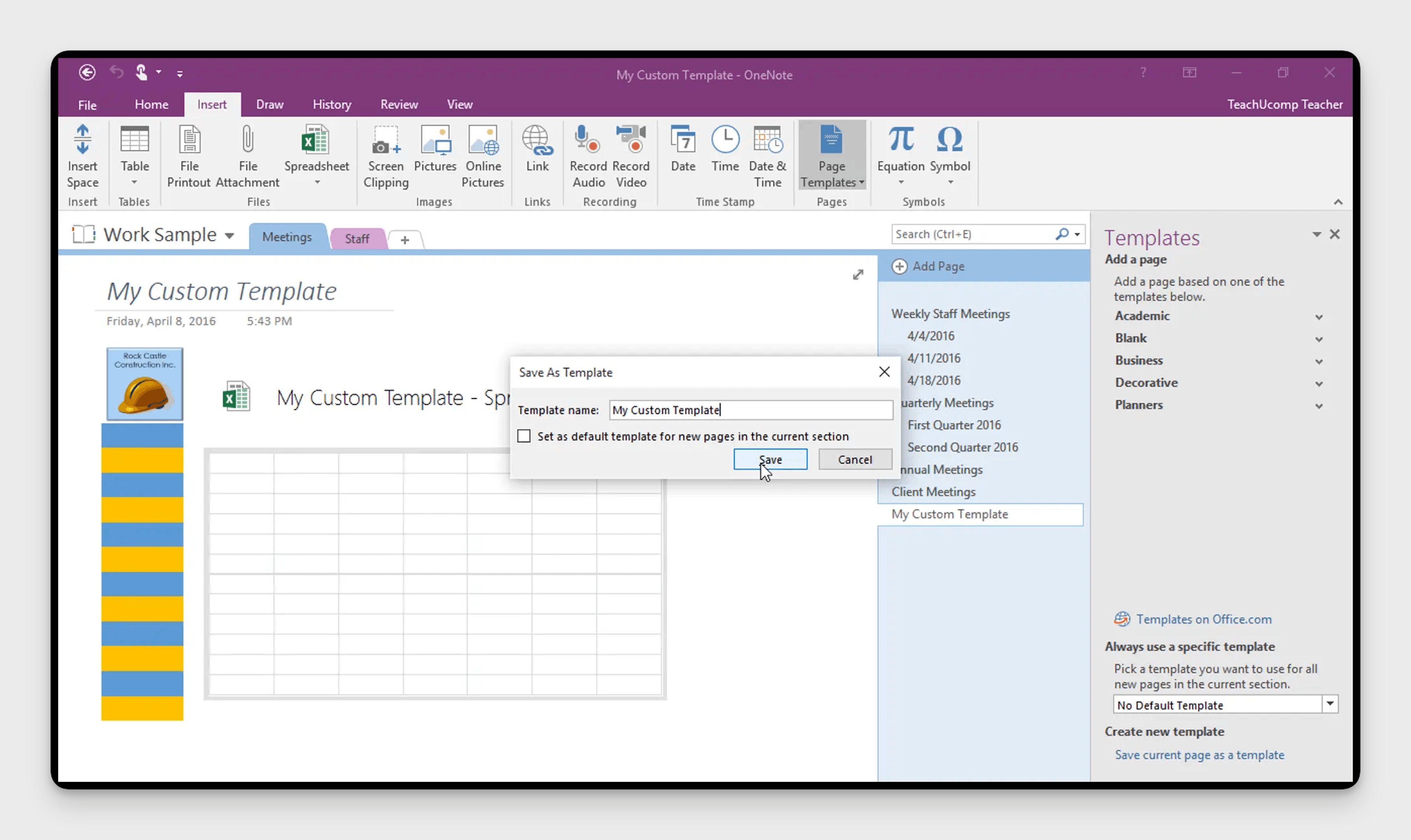 OneNote Templates